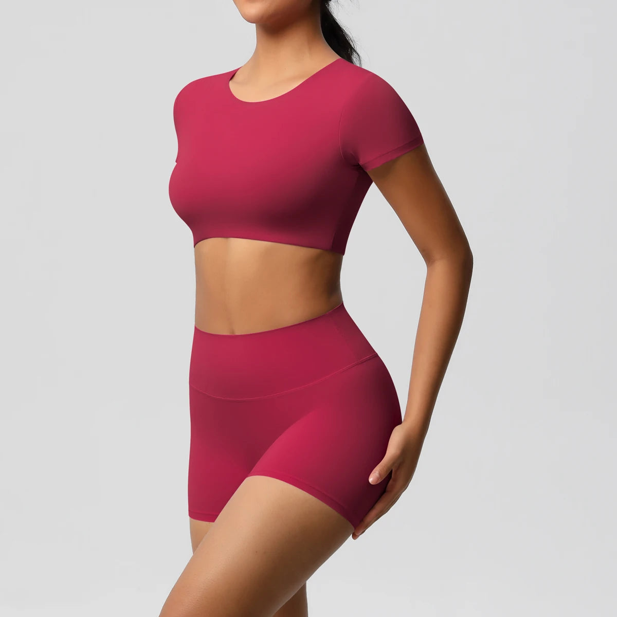 Body Tea | Fitted Crop Top + Active Shorts Set