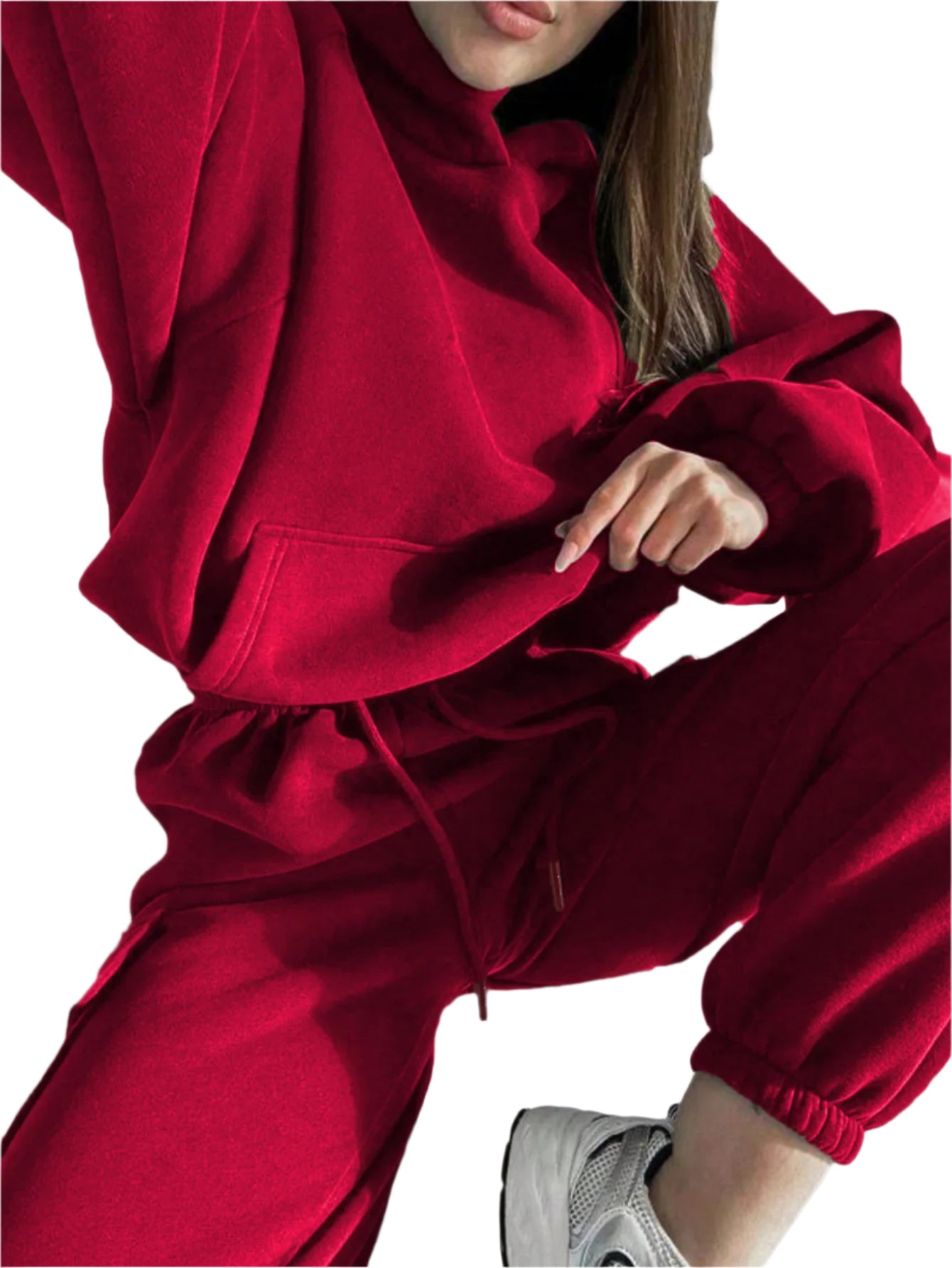 Now Babe, Jogger Hoody + Sweat Pants W/ Pockets Two-Piece Set