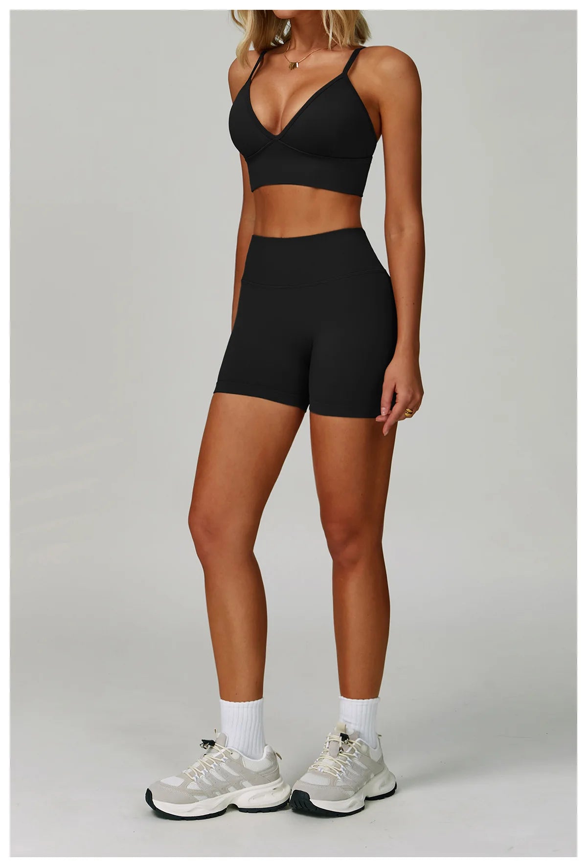 That Girl | Sports Bra + Active Shorts + Jacket w/ Thumb Holes Matching Set