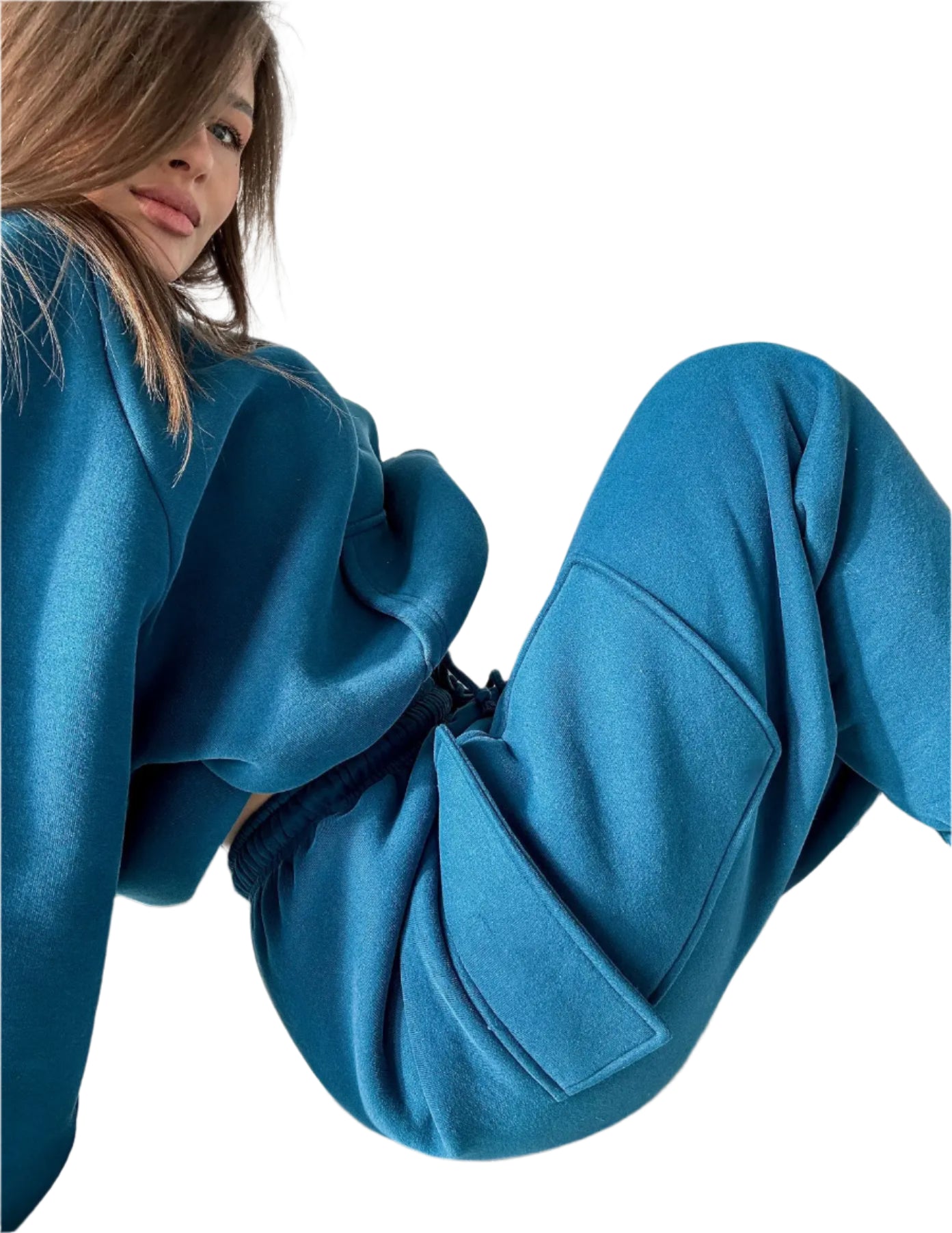 Now Babe, Jogger Hoody + Sweat Pants W/ Pockets Two-Piece Set