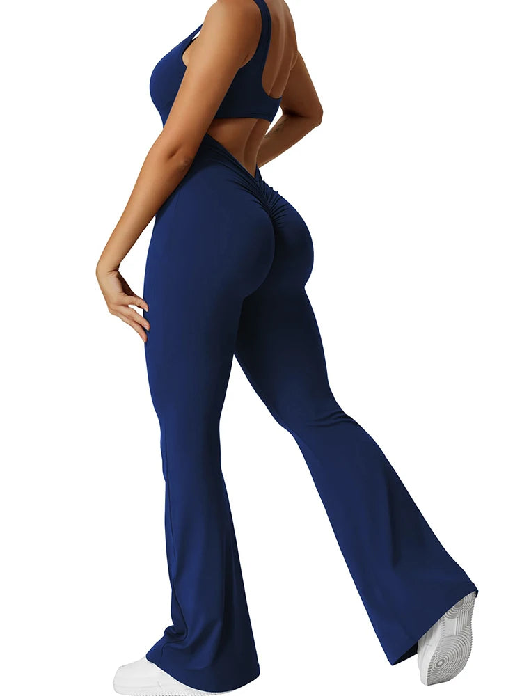 Yogi | Triangle-Back Flared Jumpsuit
