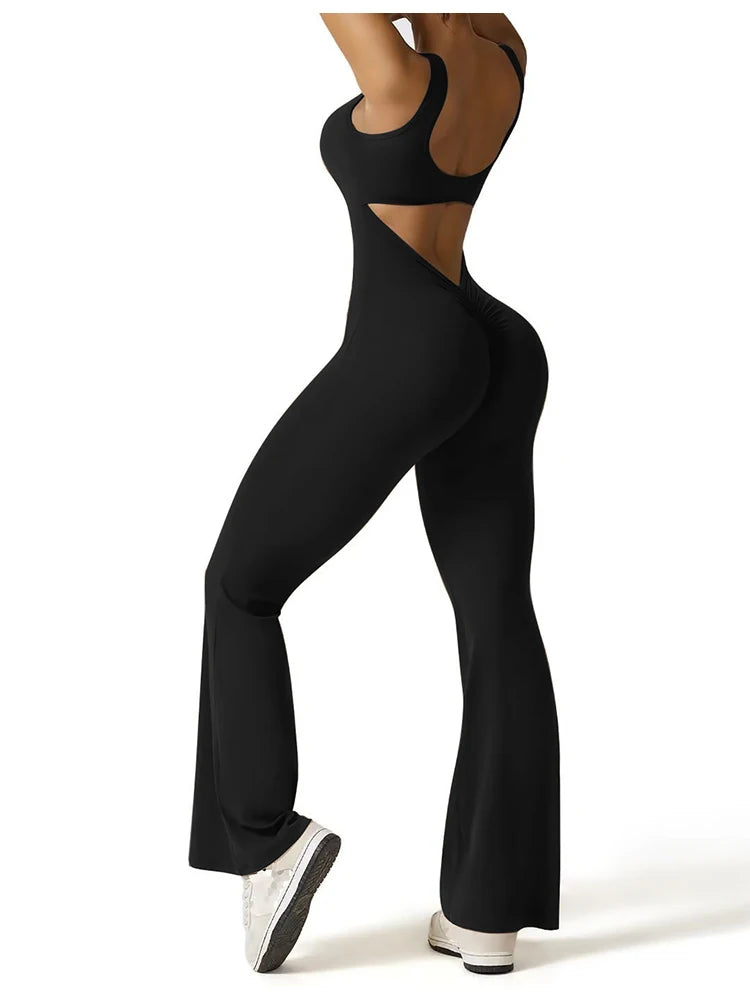 Yogi | Triangle-Back Flared Jumpsuit