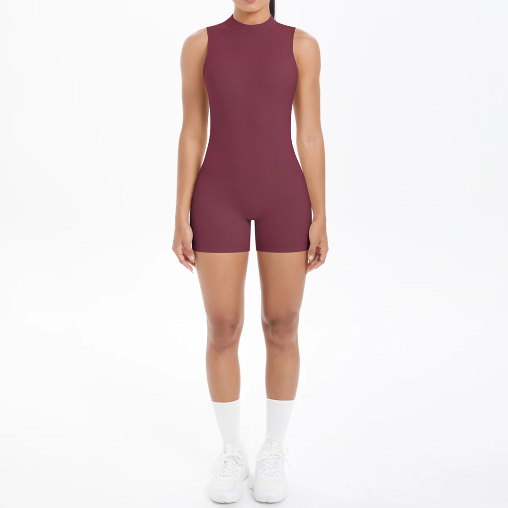 Backless Babe | Backless Tank-Short Romper Jumpsuit Active One-Piece