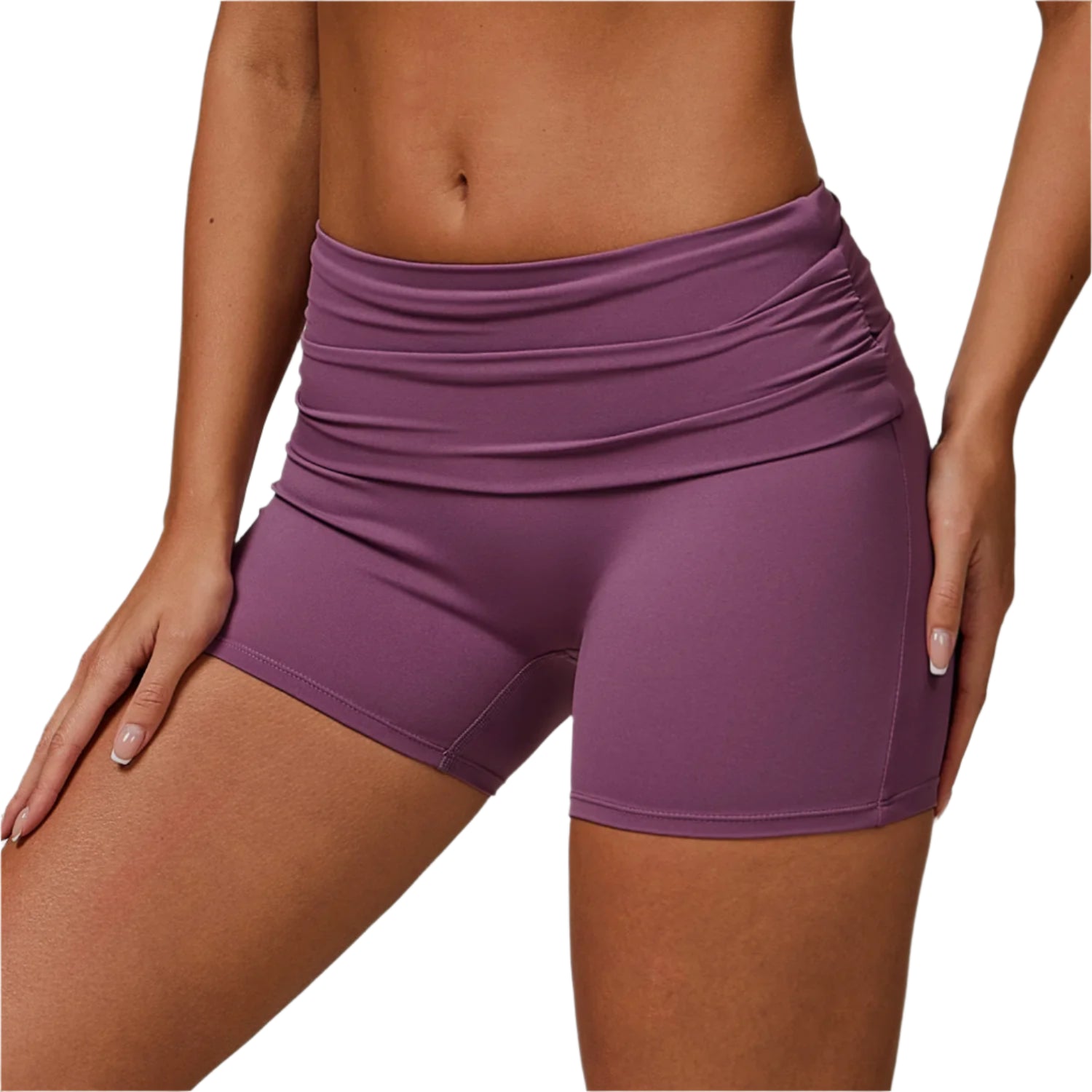 Yoga Me Comfy | Foldable Waist-Band Yoga Shorts