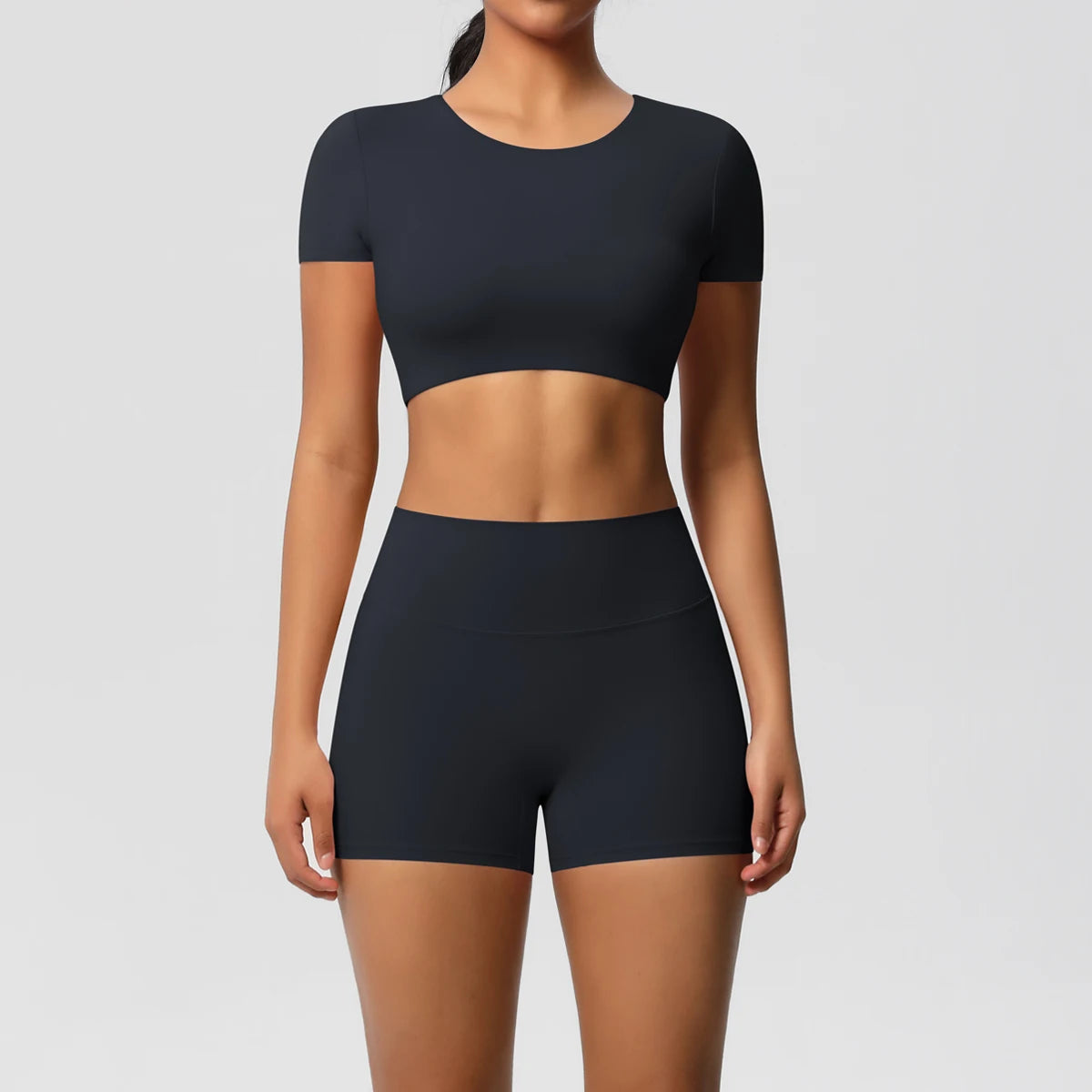 Body Tea | Fitted Crop Top + Active Shorts Set