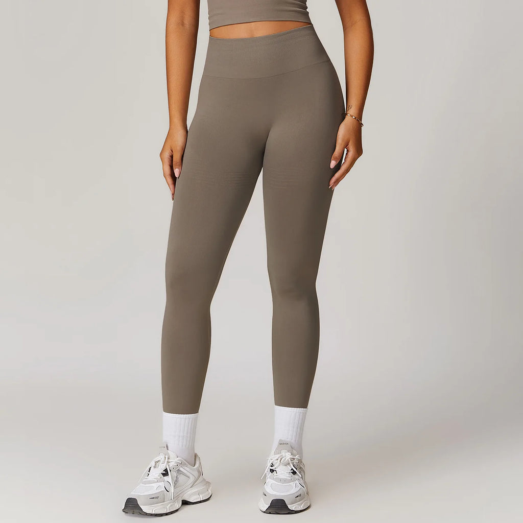 High-waisted active leggings in gray, ankle-length
