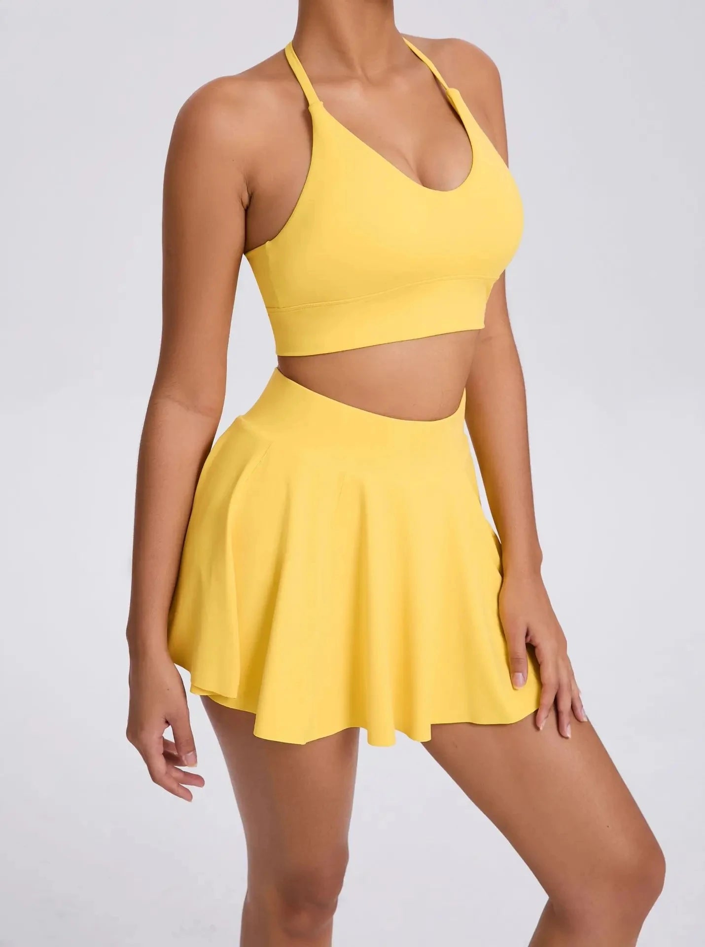 Match Maiden | Sport Bra + Skort w/ Pockets Matching Set