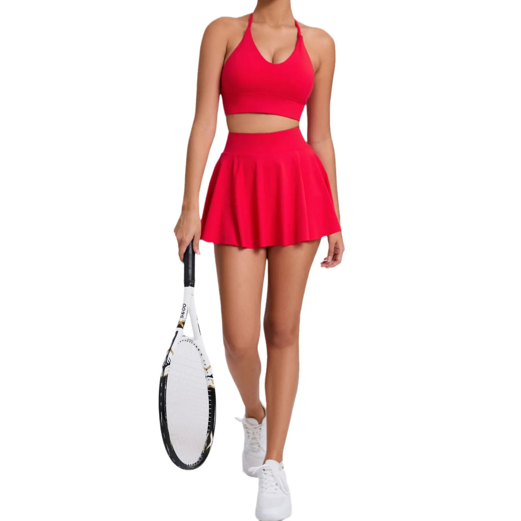 Match Maiden | Sport Bra + Skort w/ Pockets Matching Set