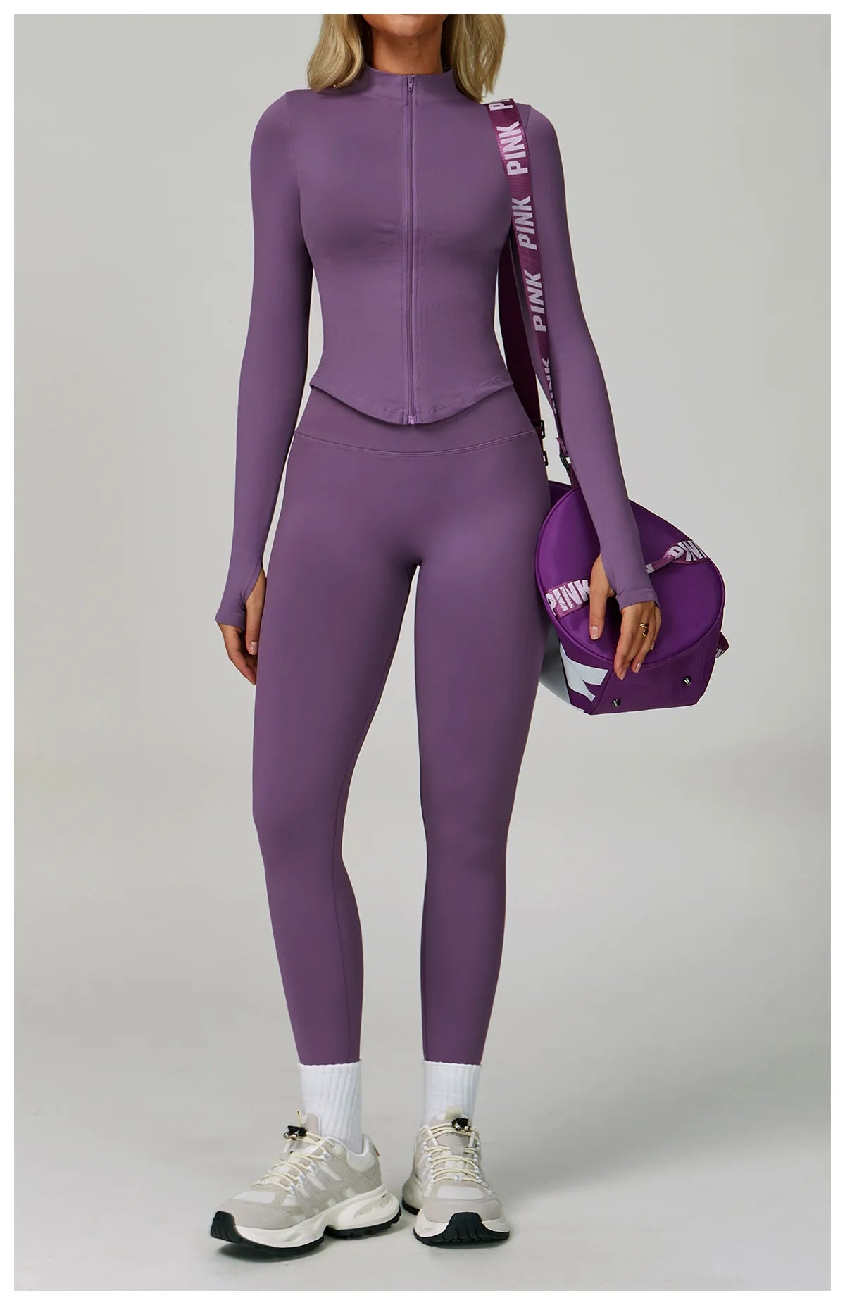 Catching Glances | Sport Bra + Active Leggings + Jacket Matching Set