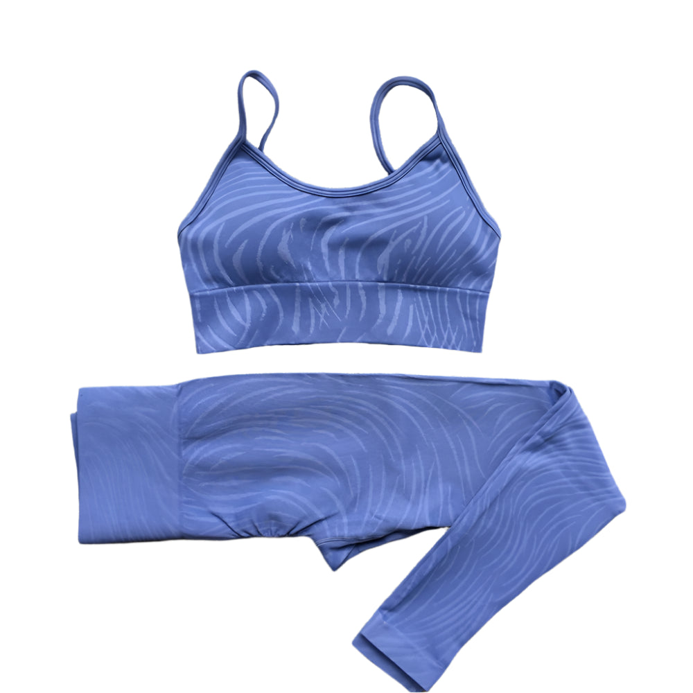 Treadmillin' Me Softly | Zebra Stripped Bra + Leggings Set