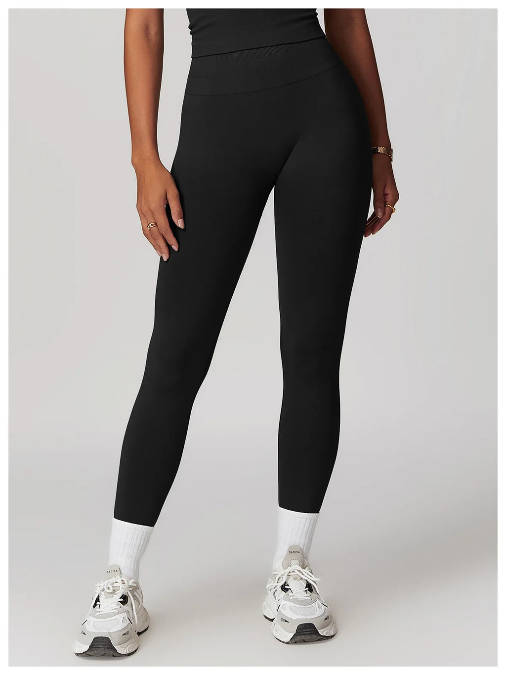 Xooie Fit hochtaillierte Active Leggings, schwarz, blickdicht, eng anliegend