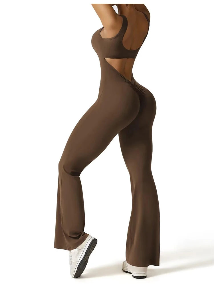 Yogi | Triangle-Back Flared Jumpsuit