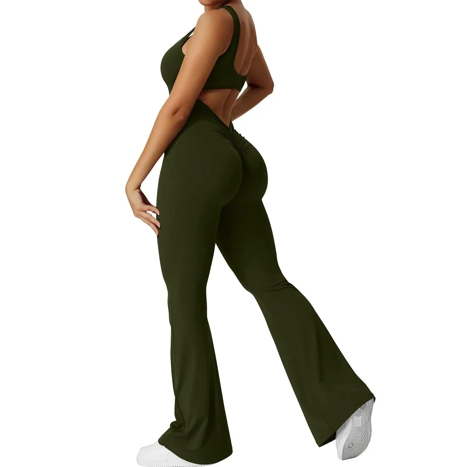 Yogi | Triangle-Back Flared Jumpsuit