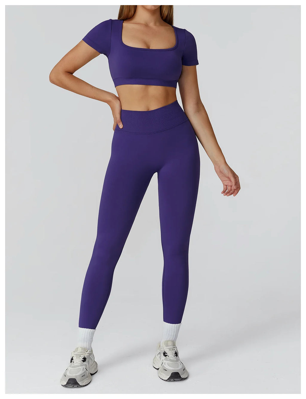 Too Cute To Cover | Backless Crop Top + High Waist Active Leggings Set
