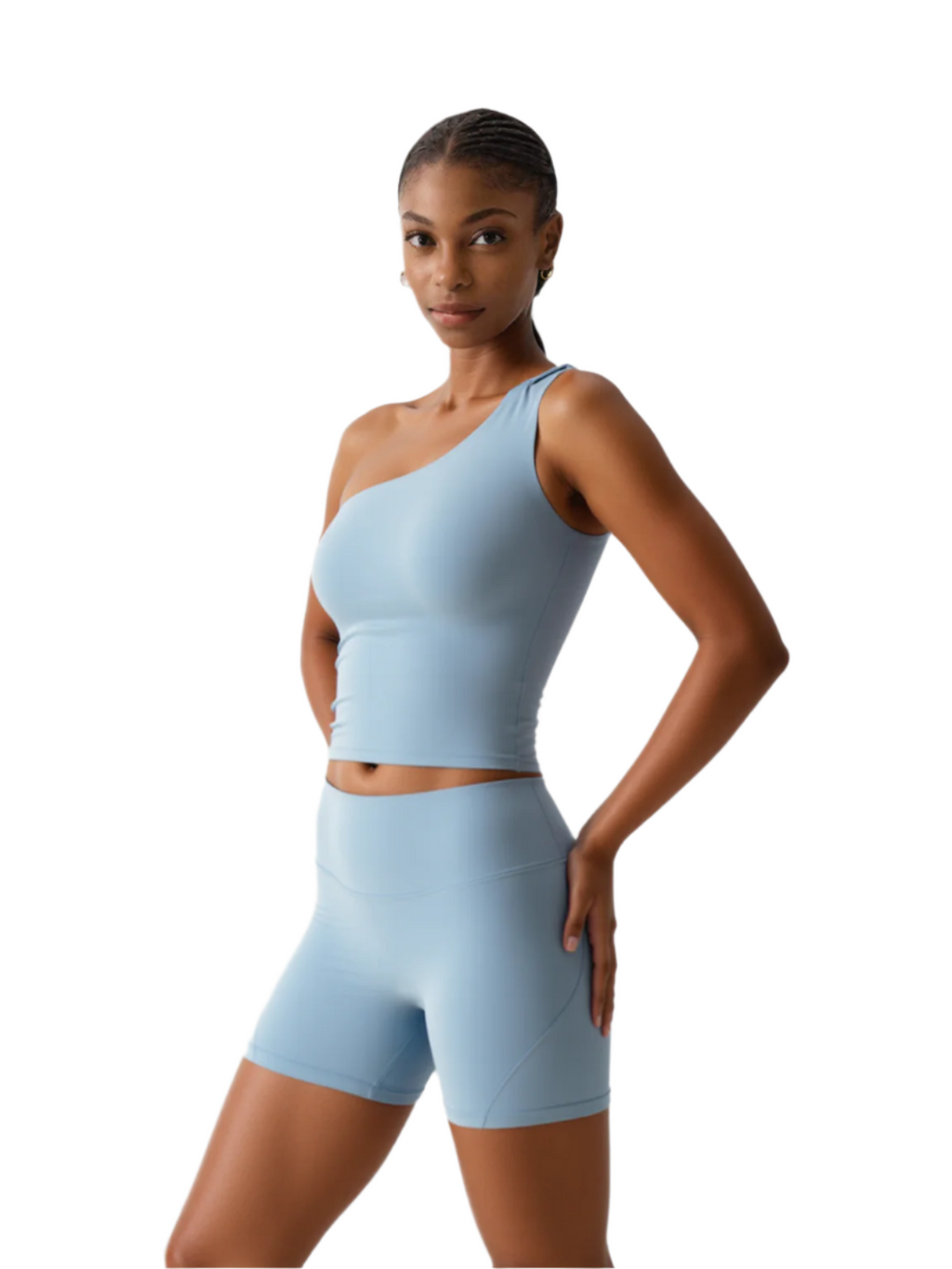 Messy Bun, Gettin’ Stuff Done | Side Strap Tank Top + Active Shorts Matching Set
