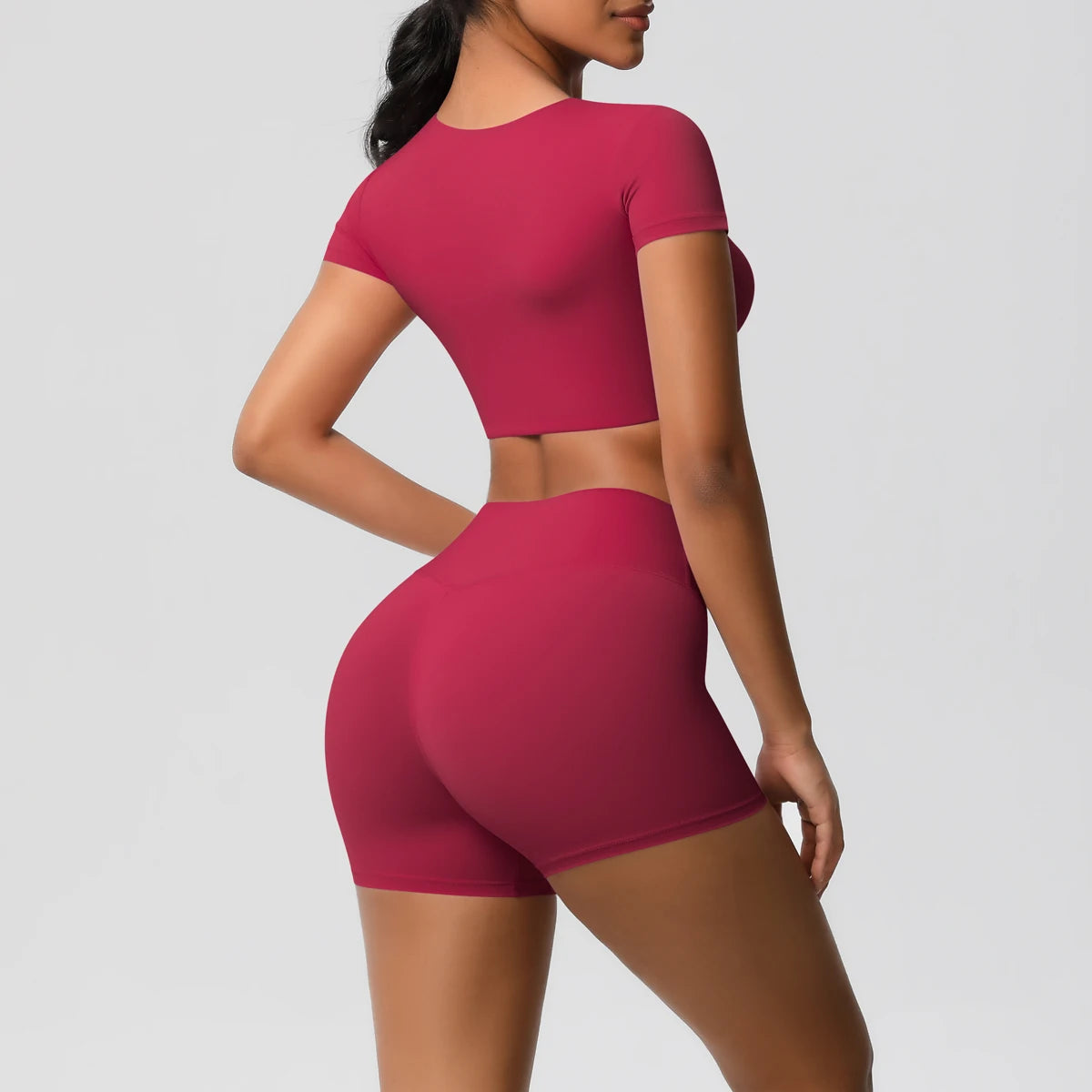 Body Tea | Fitted Crop Top + Active Shorts Set