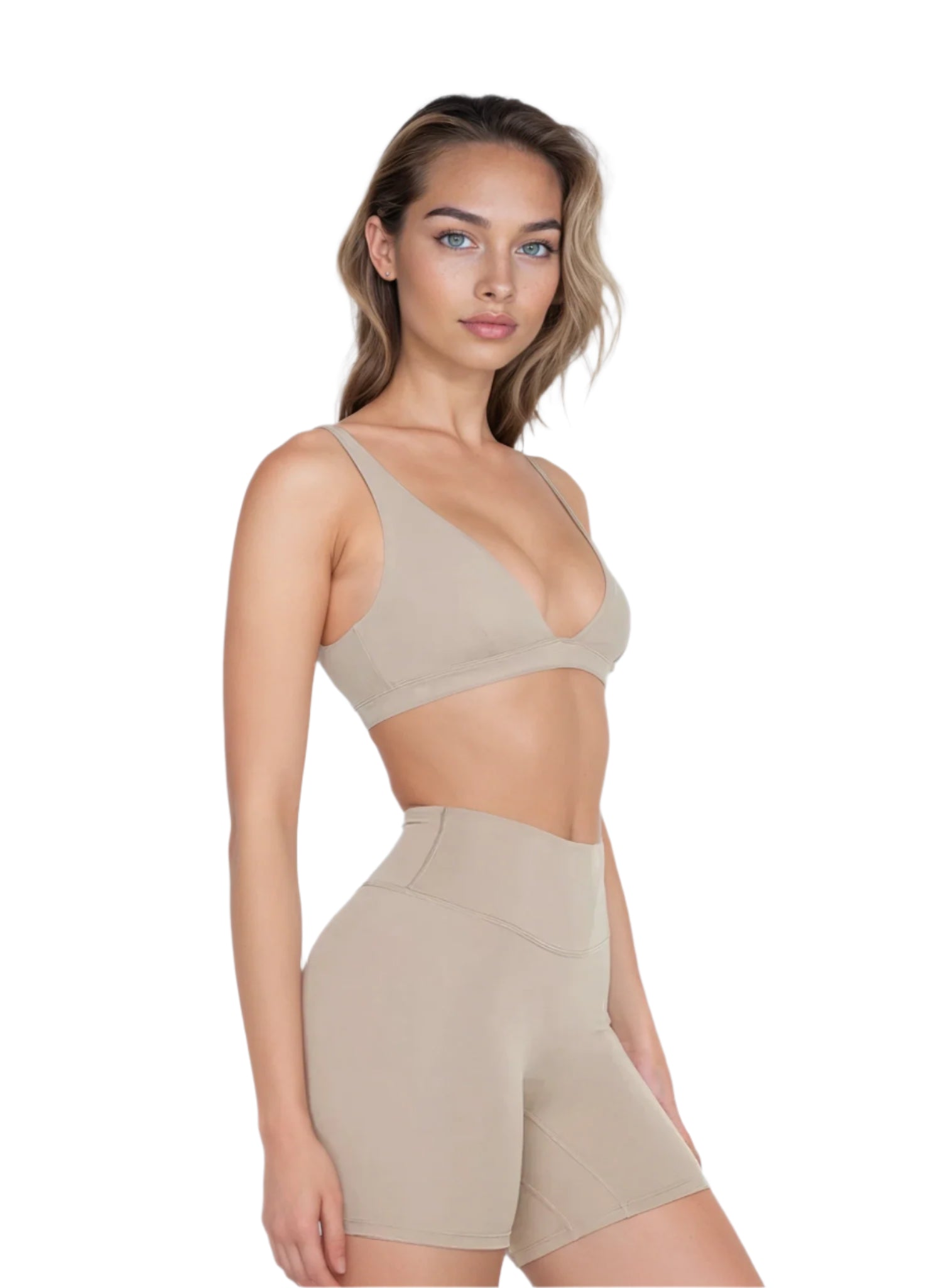 No Sweat, No Regret | Bra + High-Waisted Shorts Matching Set