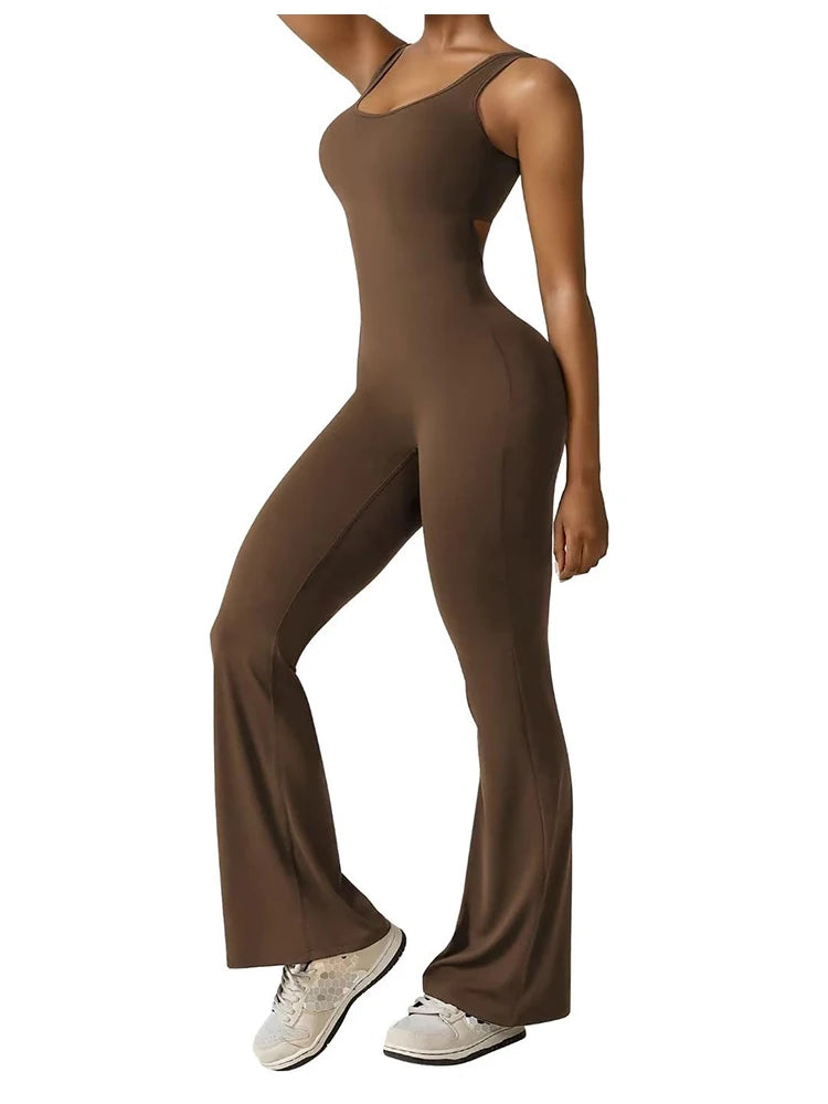 Yogi | Triangle-Back Flared Jumpsuit