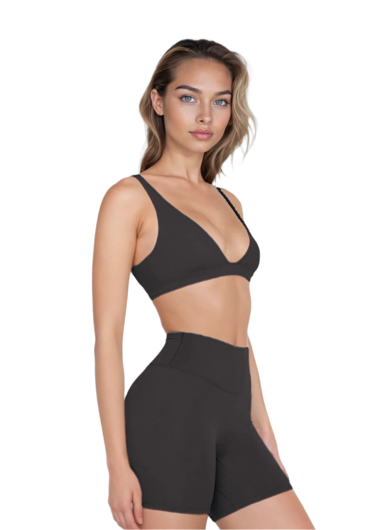 No Sweat, No Regret | Bra + High-Waisted Shorts Matching Set