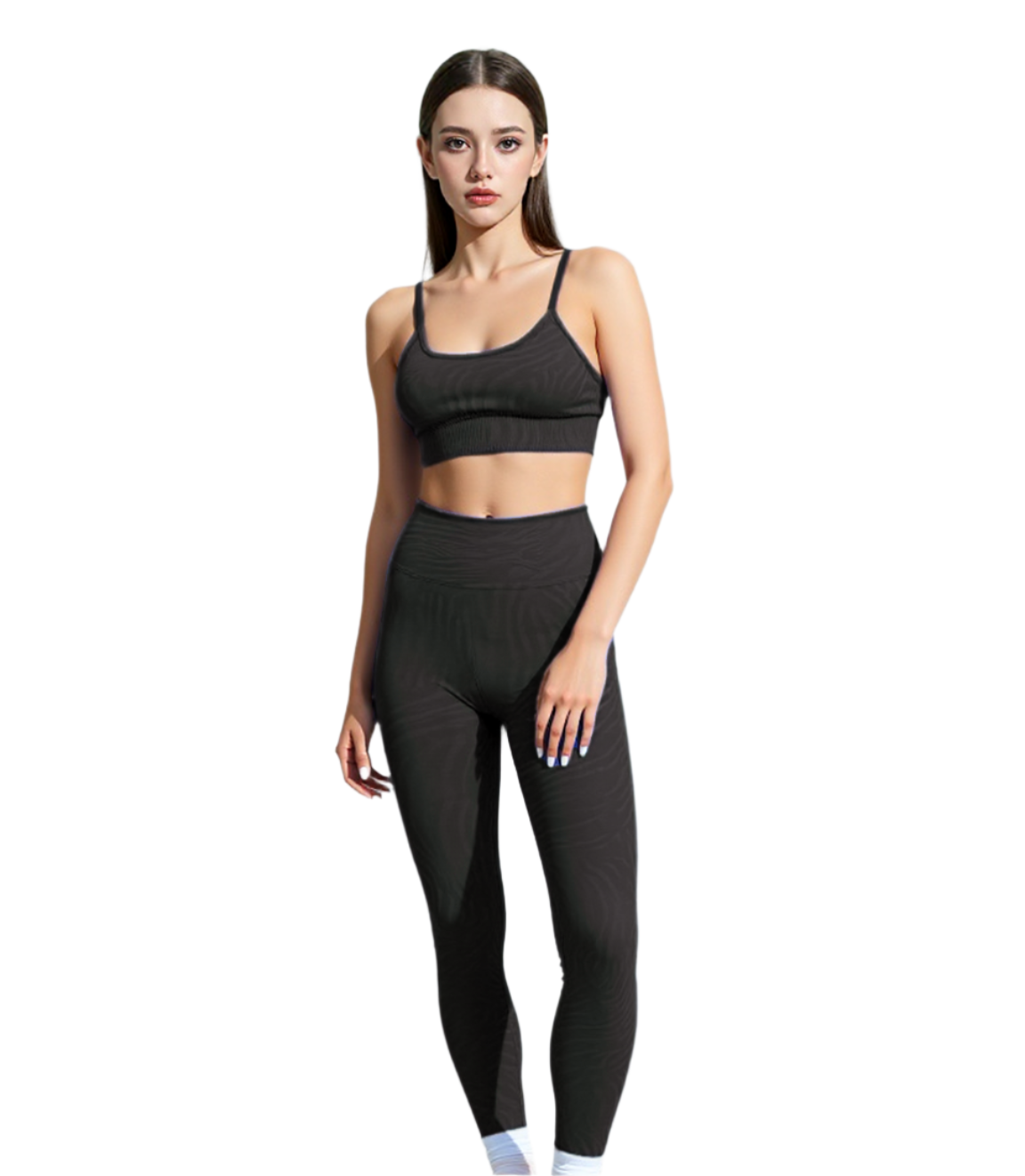 Treadmillin' Me Softly | Zebra Stripped Bra + Leggings Set