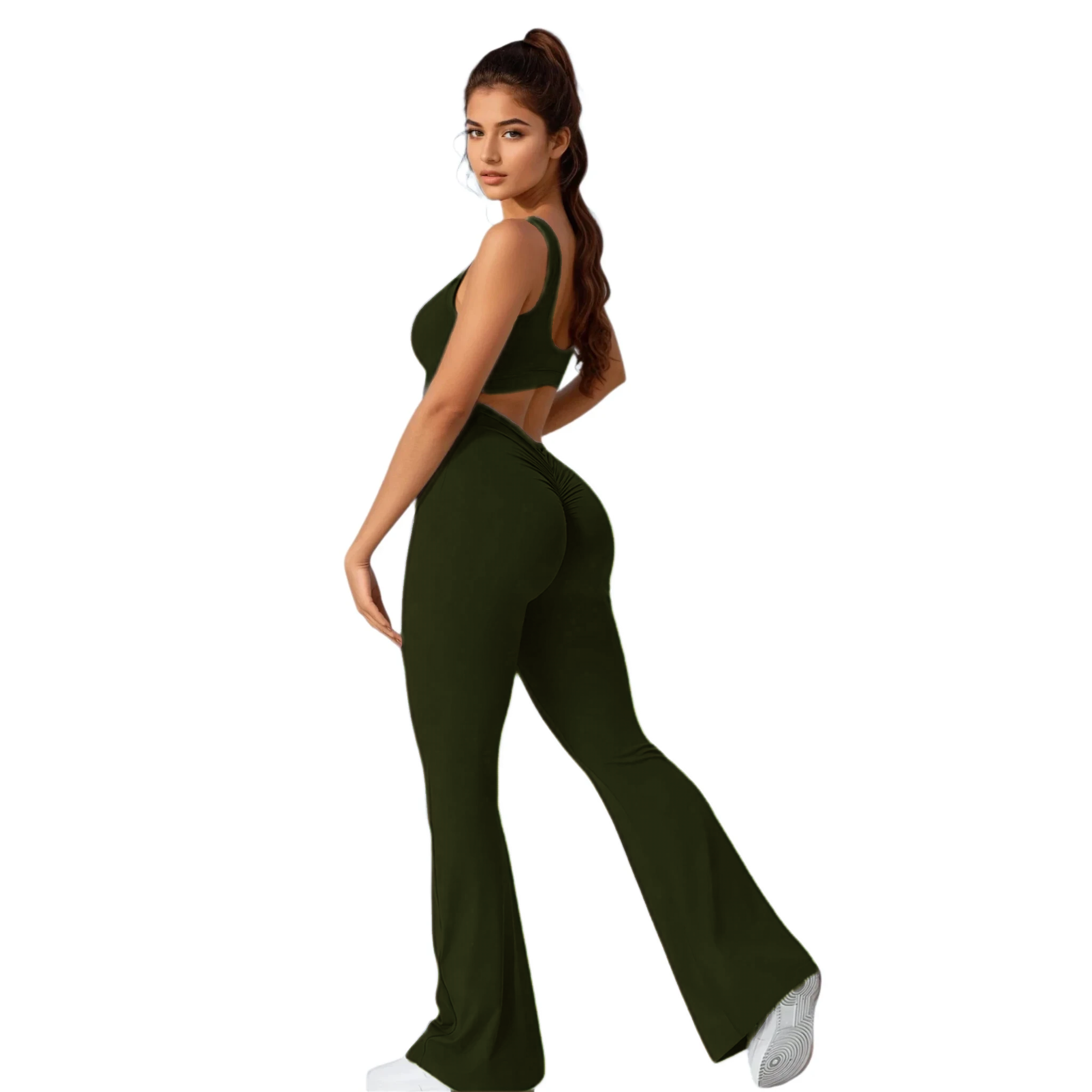 Yogi | Triangle-Back Flared Jumpsuit