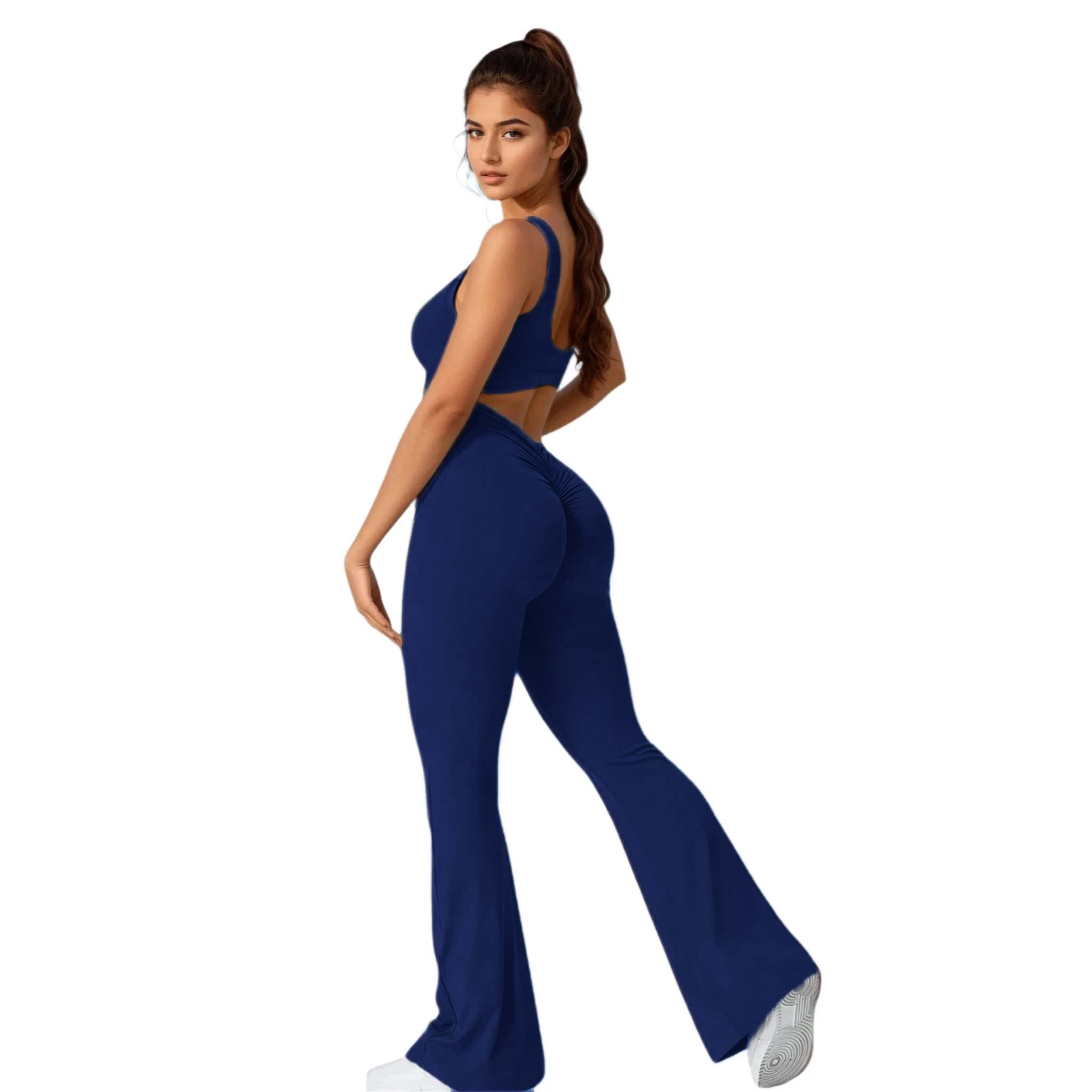 Yogi | Triangle-Back Flared Jumpsuit