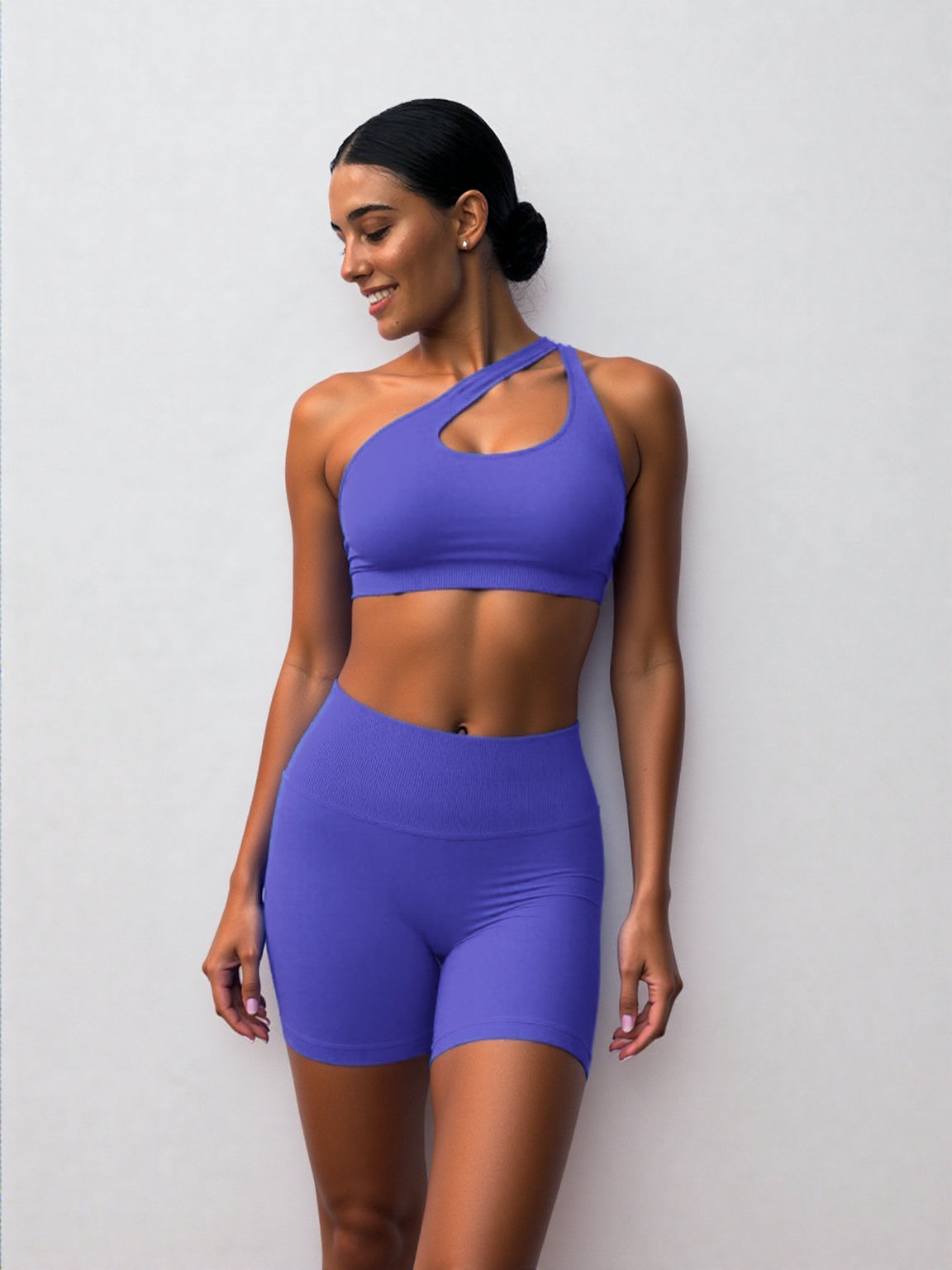 Basic? We Don't Know Her! Side-strap Bra + Shorts Two-Piece Set