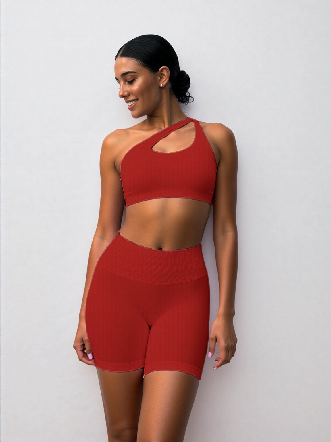 Basic? We Don't Know Her! Side-strap Bra + Shorts Two-Piece Set