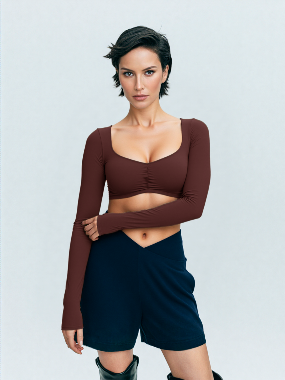 Sleeved & Sexy | Fitted Long Sleeve Crop Top