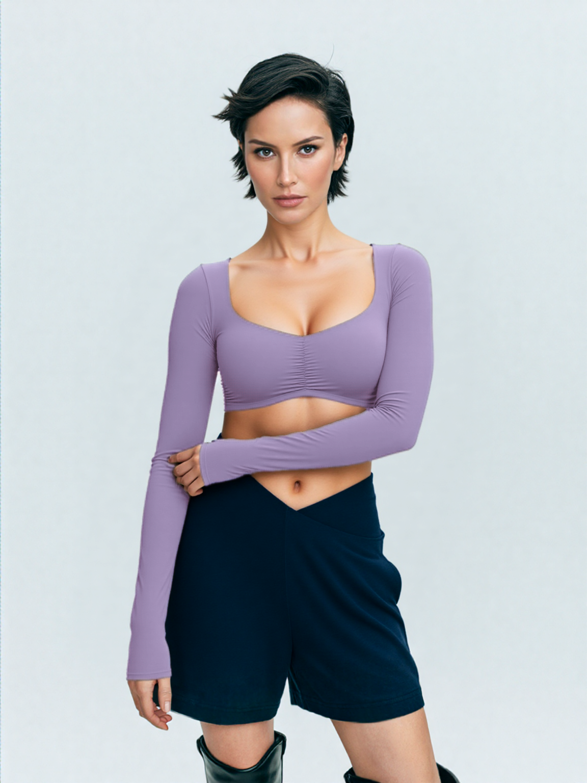 Sleeved & Sexy | Fitted Long Sleeve Crop Top