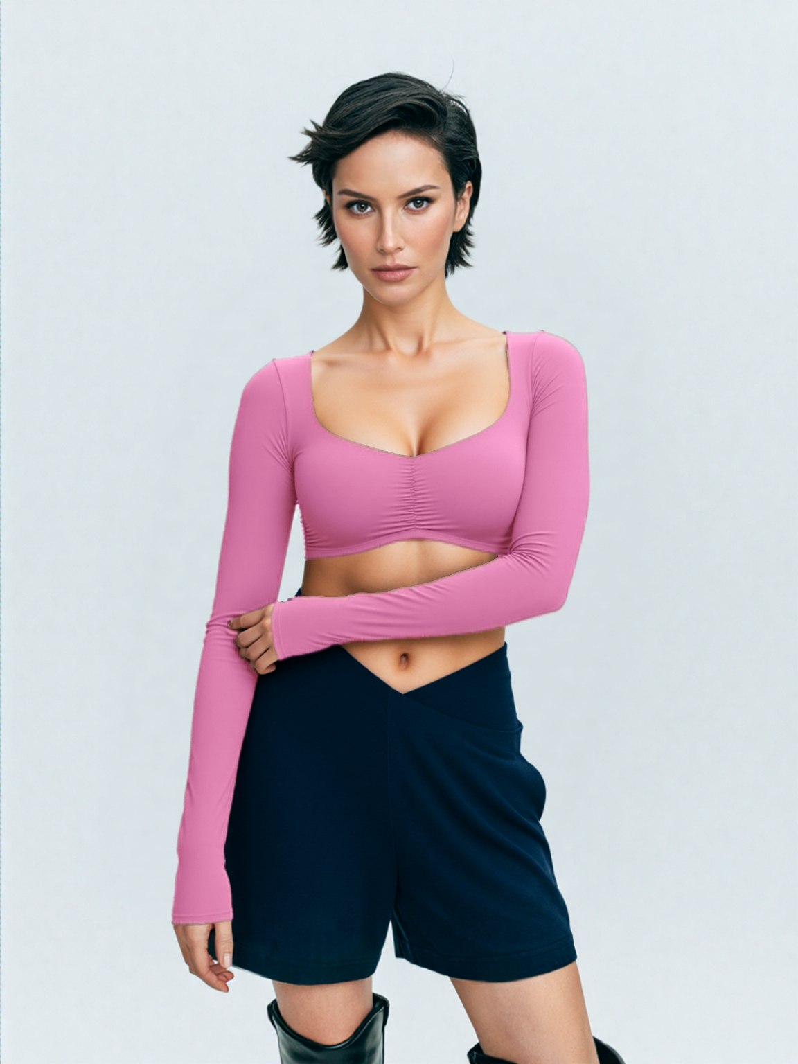 Sleeved & Sexy | Fitted Long Sleeve Crop Top
