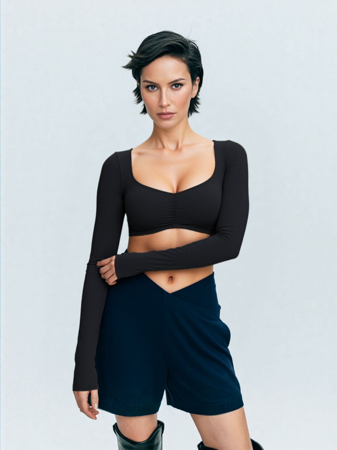 Sleeved & Sexy | Fitted Long Sleeve Crop Top