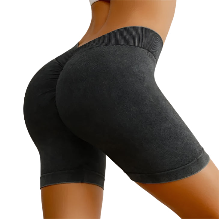Xooie Fit Acid Wash Active Shorts with a Comfortable Elastic Waistband for Workout and Casual Wear