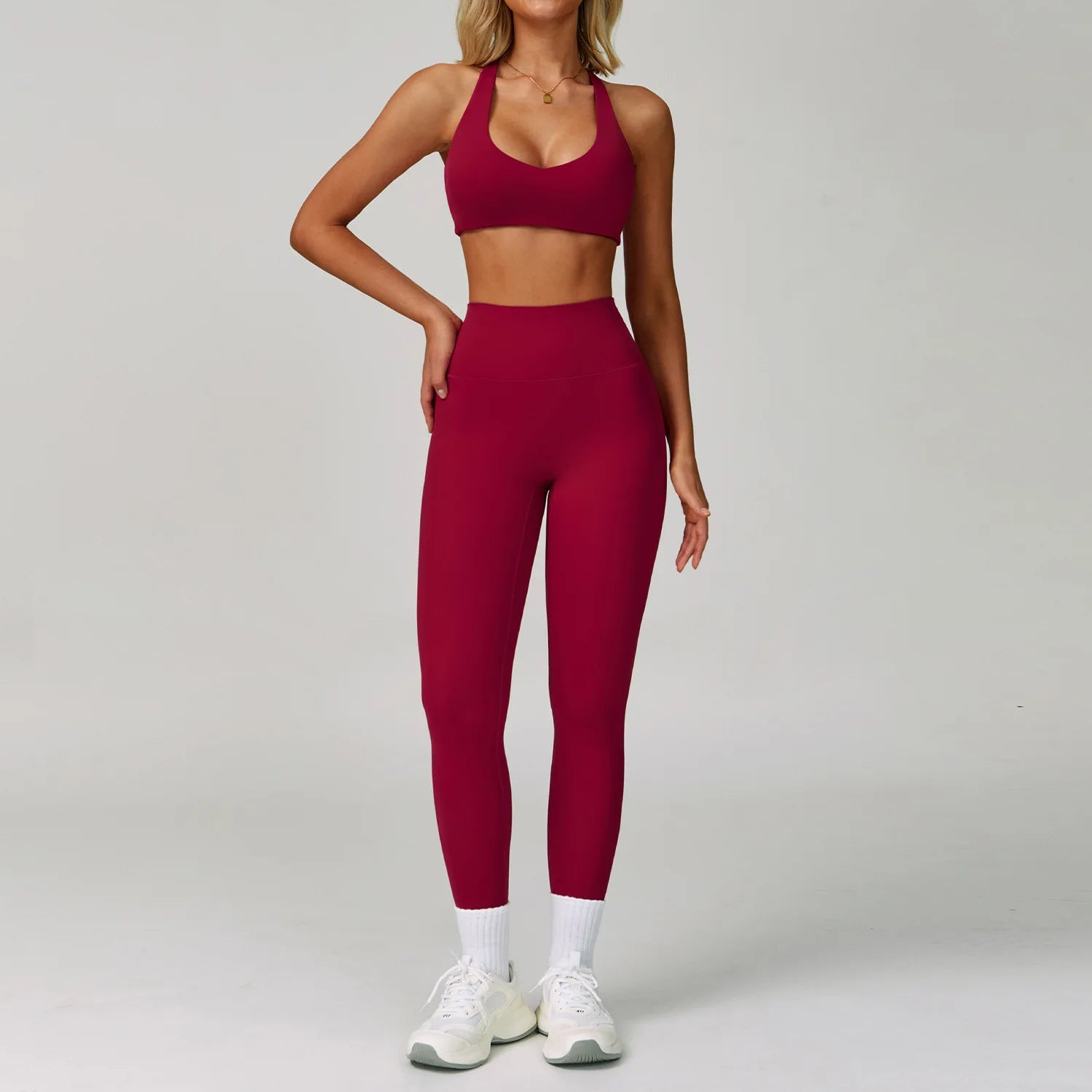 Rose Red Sport-BH und Leggings, eng anliegend mit knöchellangem Bein