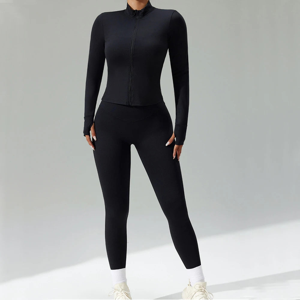 Xooie Fit 3-piece activewear set in black for a stylish and comfortable workout look