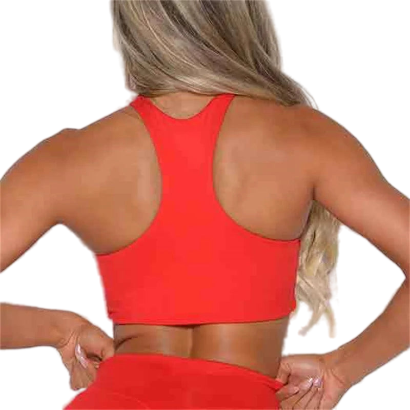Red Xooie Fit Activewear bra for women with a stylish back design for comfortable workouts