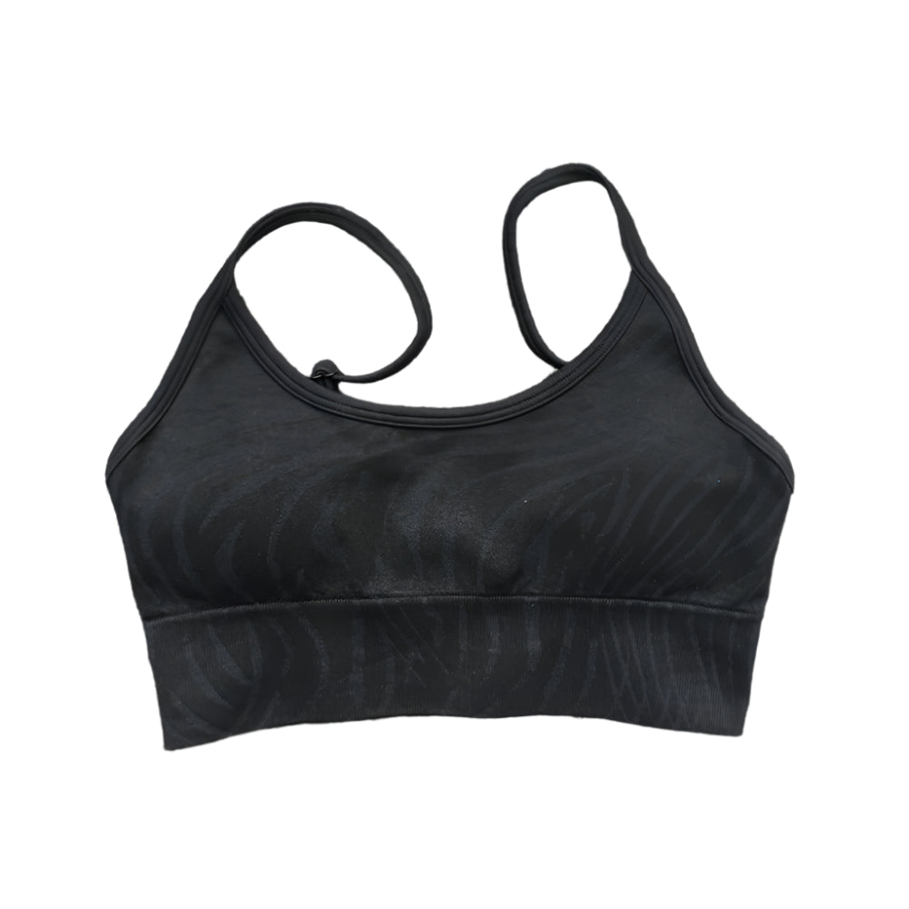 Xooie Fit high-performance activewear bra in black with sleek design for comfort during workouts