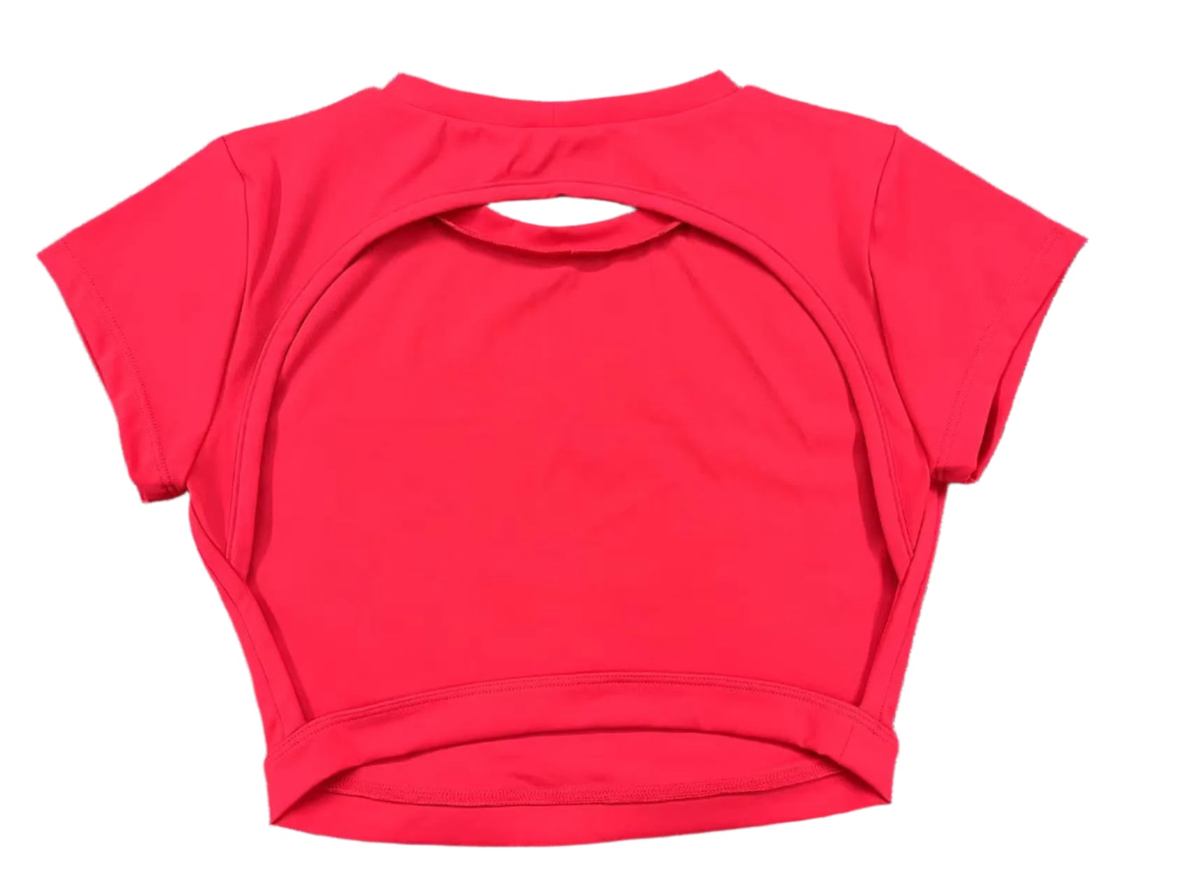 Xooie Fit Red Backless Workout Top with Stylish Cutout Design for Active Wear