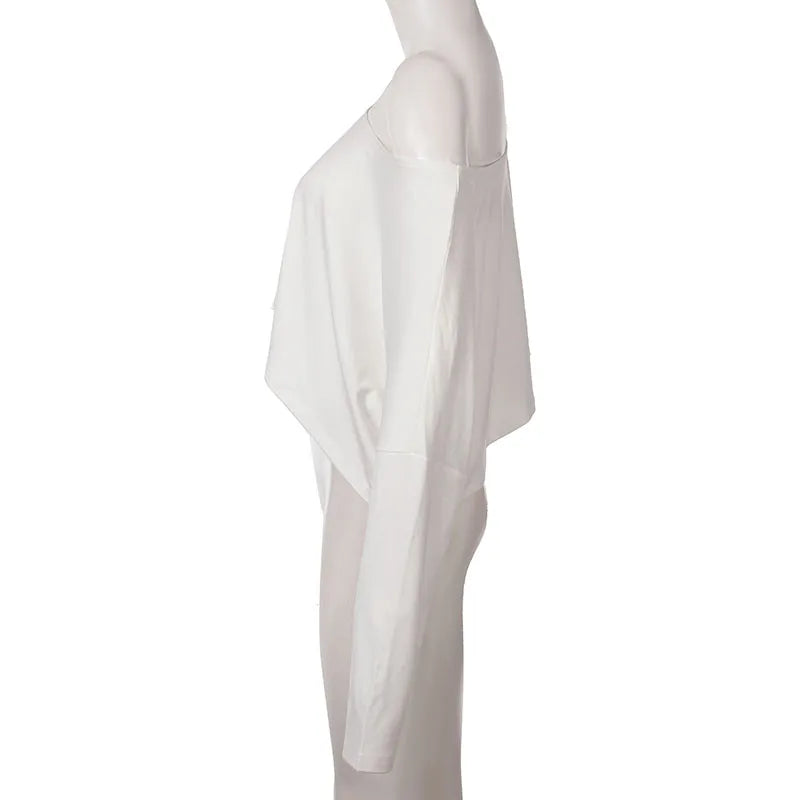Xooie Fit White Baggy Crop Top for Workouts with a Loose and Comfortable Fit