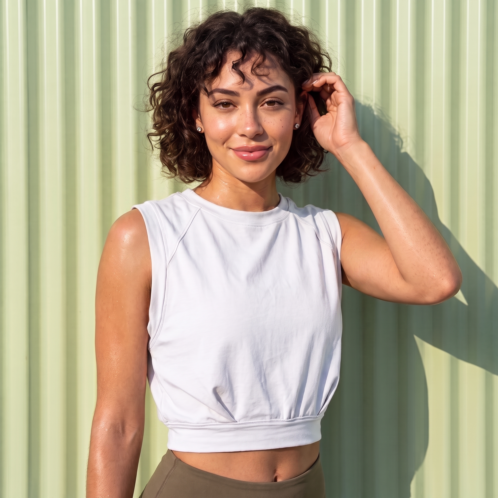 Xooie Fit Baggy Crop Top in Light Gray with Soft Fabric and Relaxed Fit for a Casual Look