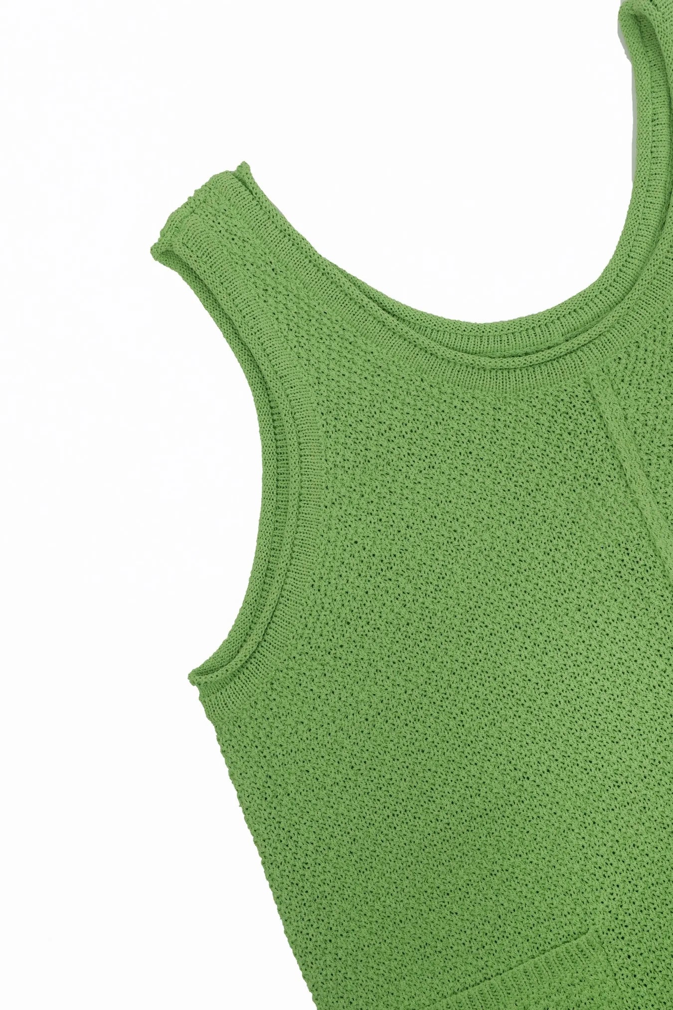 Onion green knit tank bodice with scoop neck