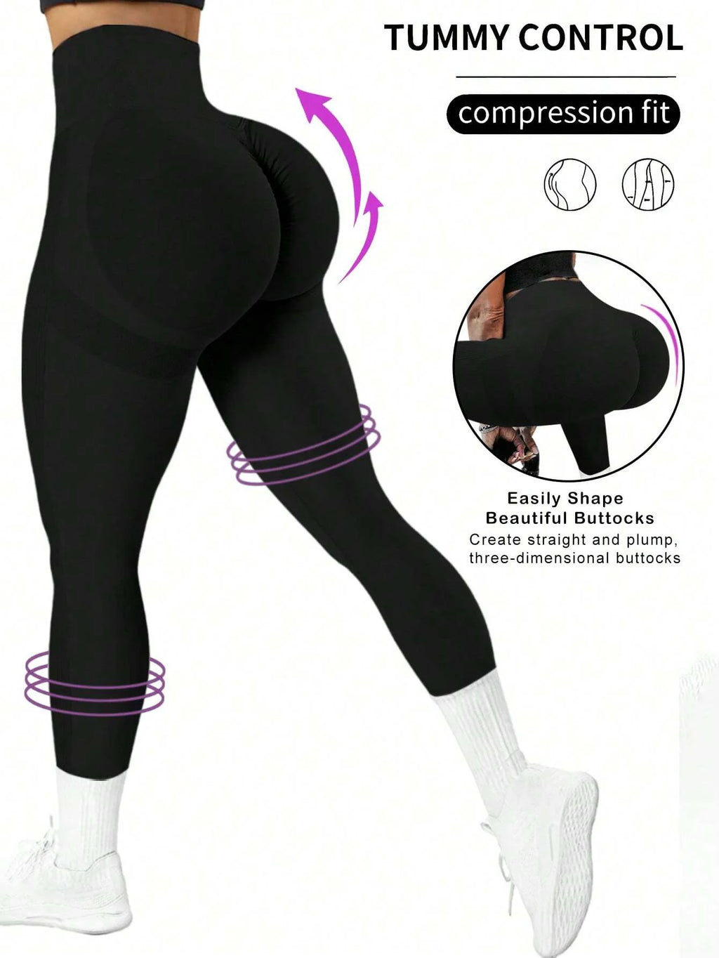 Xooie Fit booty sculpting leggings with tummy control and compression fit for enhanced curves