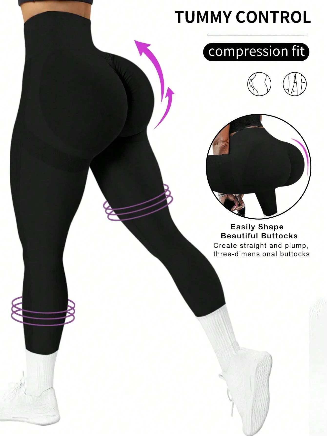 Xooie Fit booty sculpting leggings with tummy control and compression fit for enhanced curves