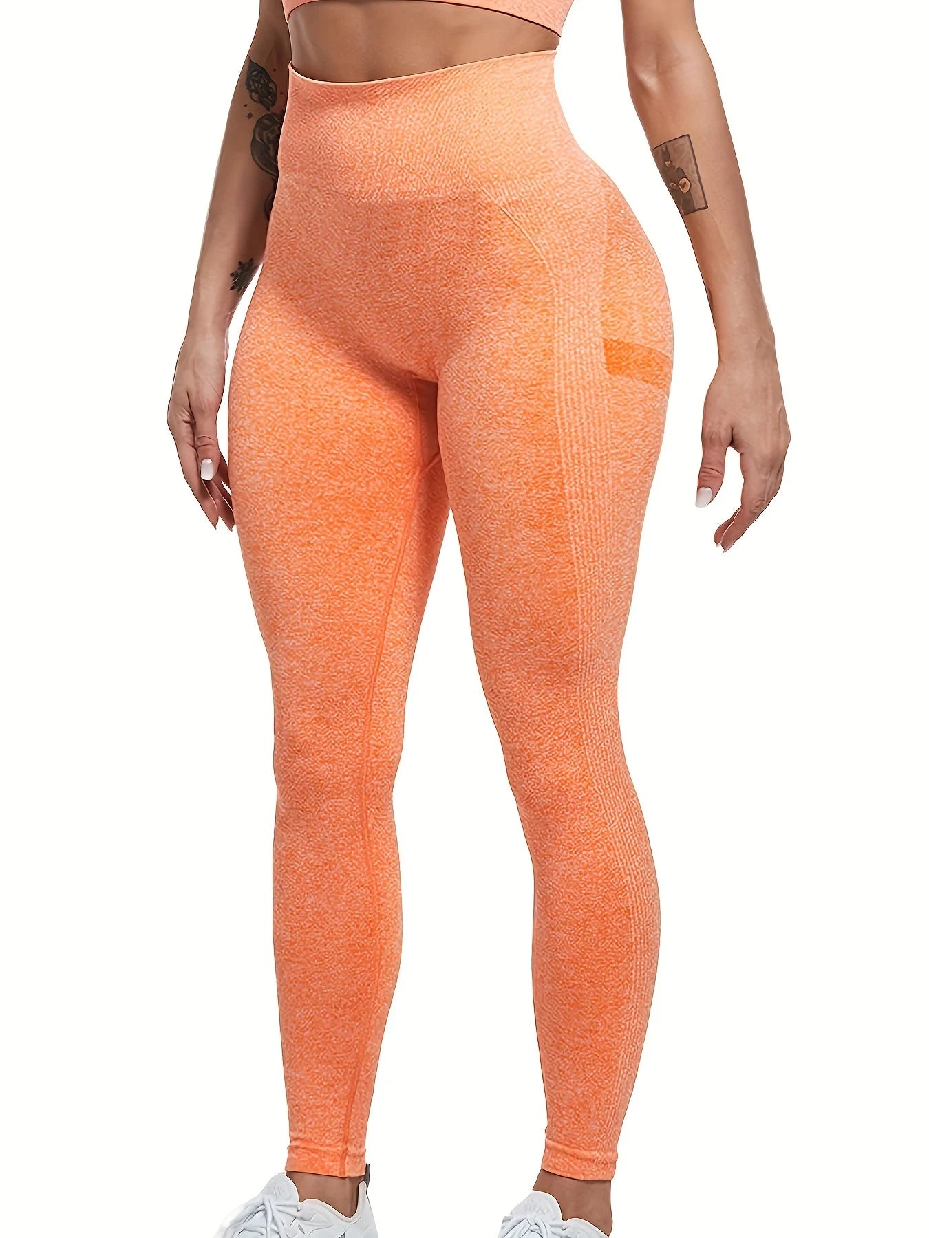 Xooie Fit Booty Sculpting Leggings in Bright Orange for a Flattering Fit and Comfort