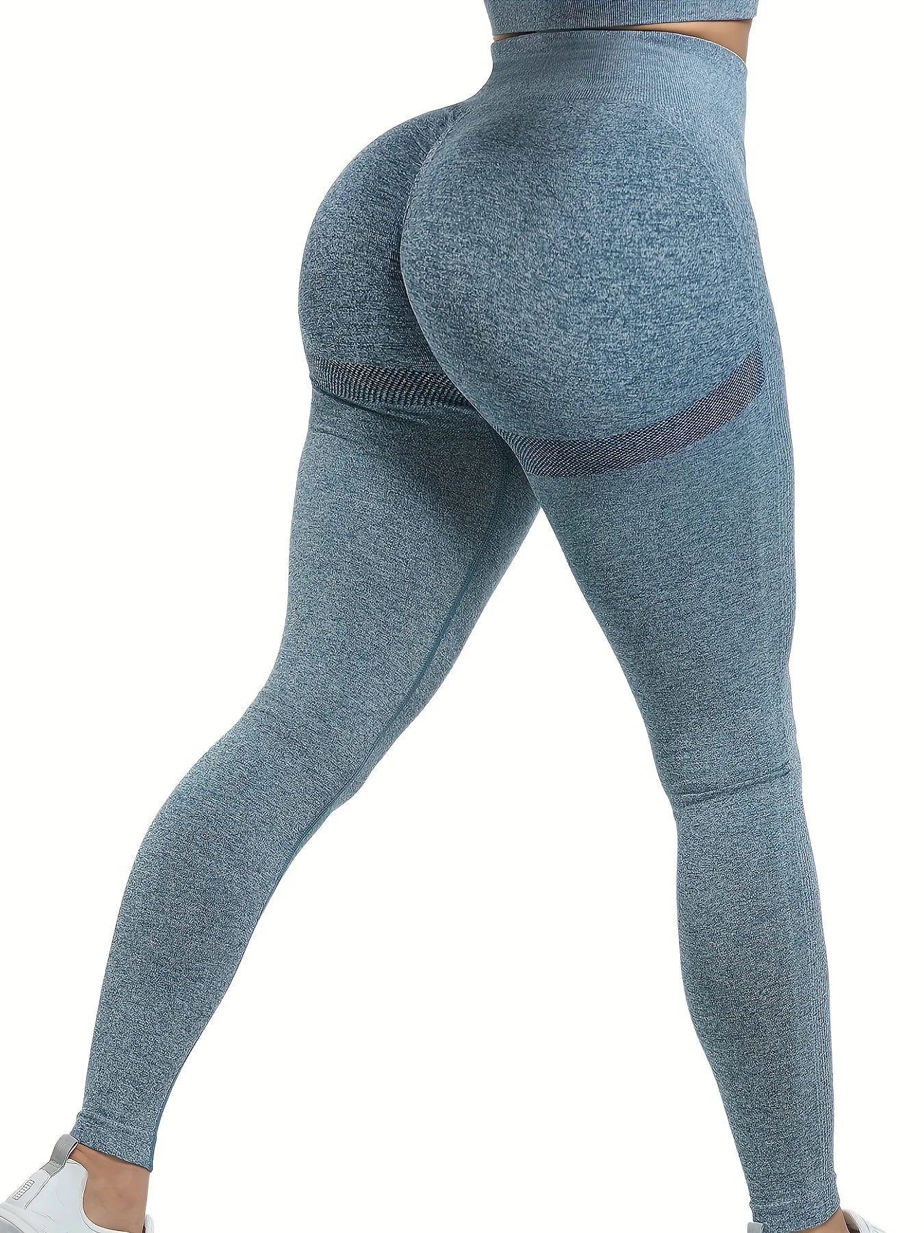 Xooie Fit booty sculpting leggings in blue for enhanced shape and comfort during workouts