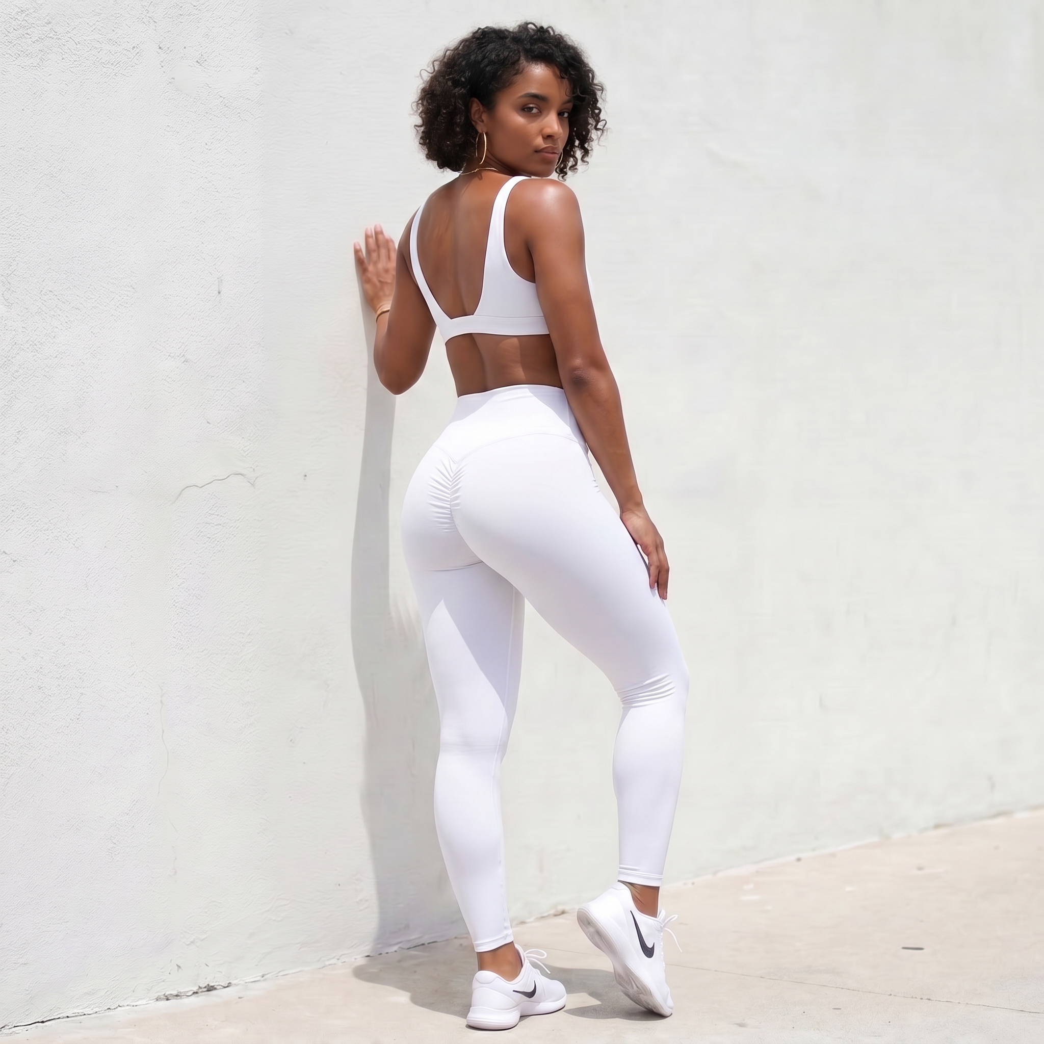 Xooie Fit White Bra and Leggings Set Perfect for Active Lifestyle and Comfortable Workouts