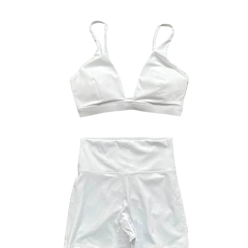 Xooie Fit White Bra and Leggings Set Perfect for Activewear and Comfortable Workouts