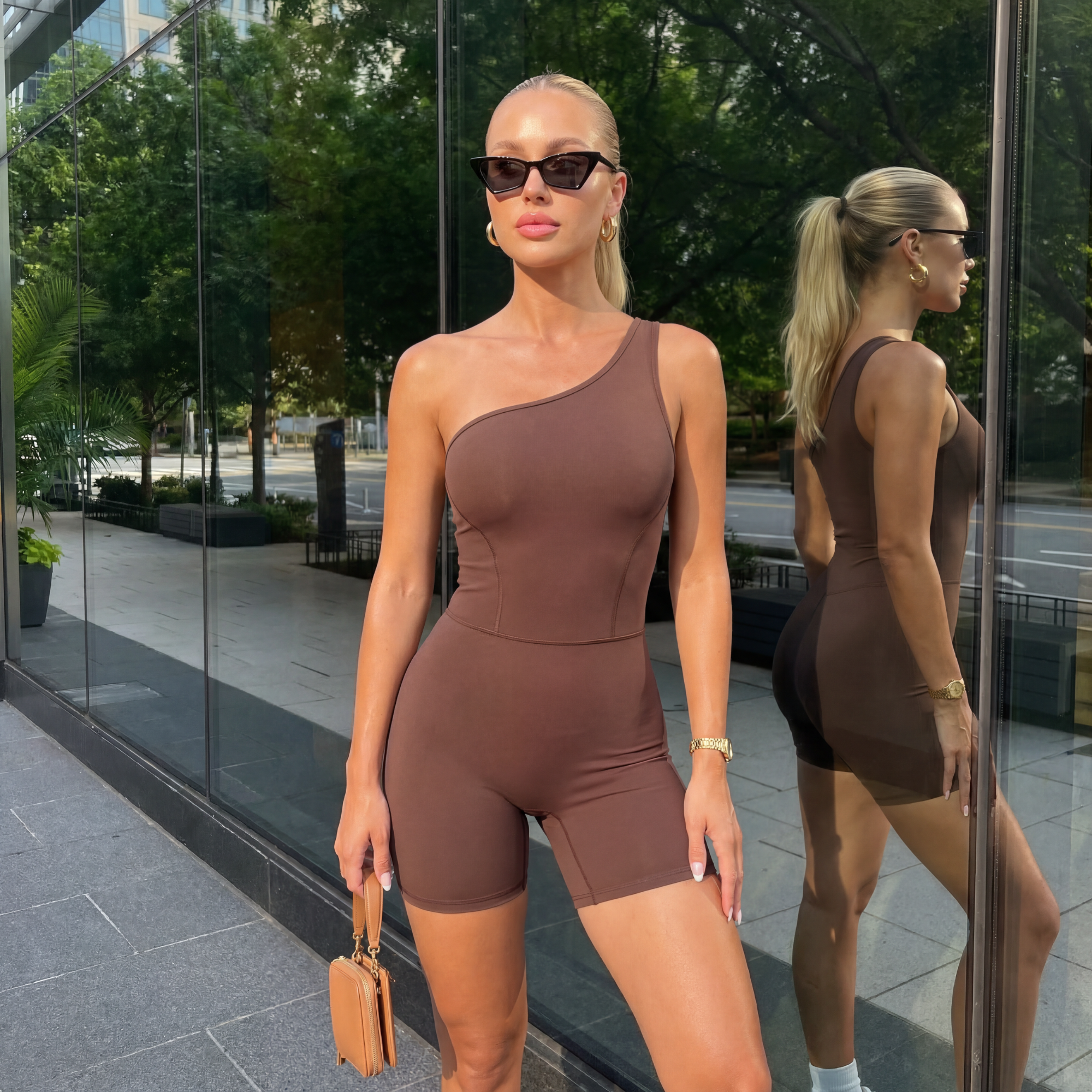 One & Done | One Shoulder One-Piece Romper - Xooie Fit