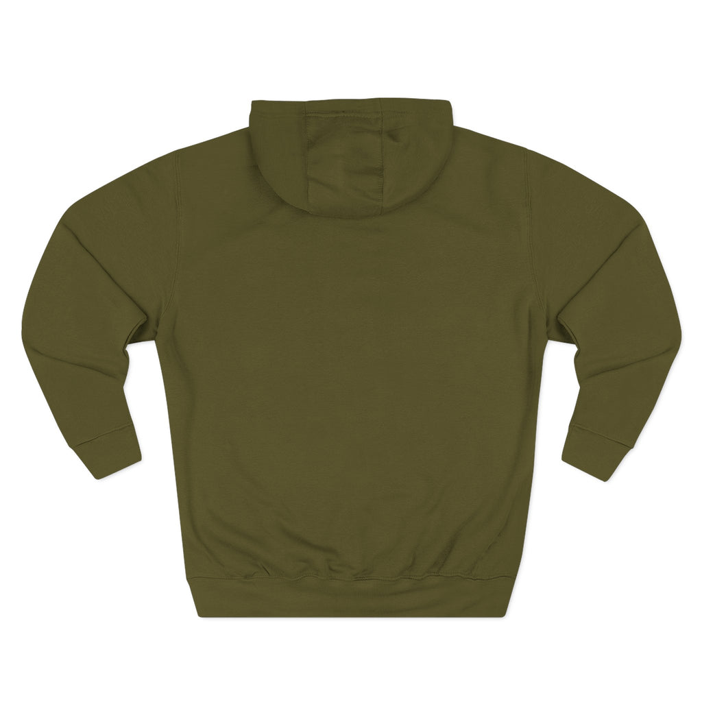 Army Green fleece pullover hoodie with drawstring hood and “EXPLICIT CONTENT” front print