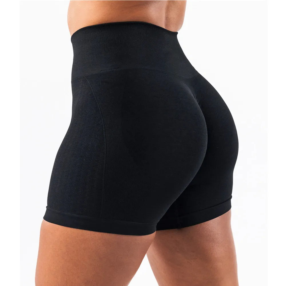 Xooie Fit comfortable workout set featuring high-waisted black shorts for maximum support and style